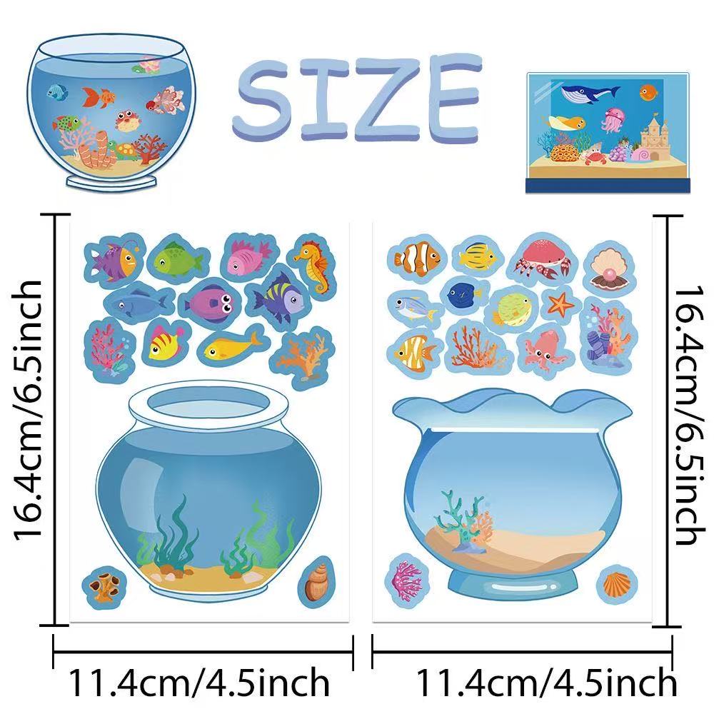 8PCS Lucky Fish Tank Puzzle St - Marine Fish Tank ulasan dan harga